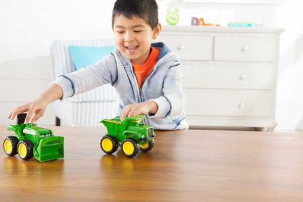 John Deere Sandbox Toys - Includes Dump Truck Toy and Tractor Toy with Loader, Kids Outdoor Toys - Easter Gifts for Kids, Frustration Free Packaging ,Green, Ages 18 Months and Up, 2 Count ( Pack of 1) - Image 4