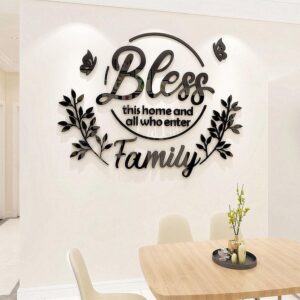 Dining Room Wall Decor Kitchen - Dining Room Wall Art Bless This Home Wall Decor Living Room Kitchen Wall Decor Dining Room Decor for Wall Decorations Living Room Home Wall Stickers 39.4x30.3in Black
