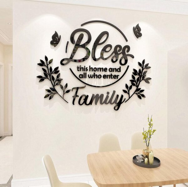 Dining Room Wall Decor Kitchen - Dining Room Wall Art Bless This Home Wall Decor Living Room Kitchen Wall Decor Dining Room Decor for Wall Decorations Living Room Home Wall Stickers 39.4x30.3in Black