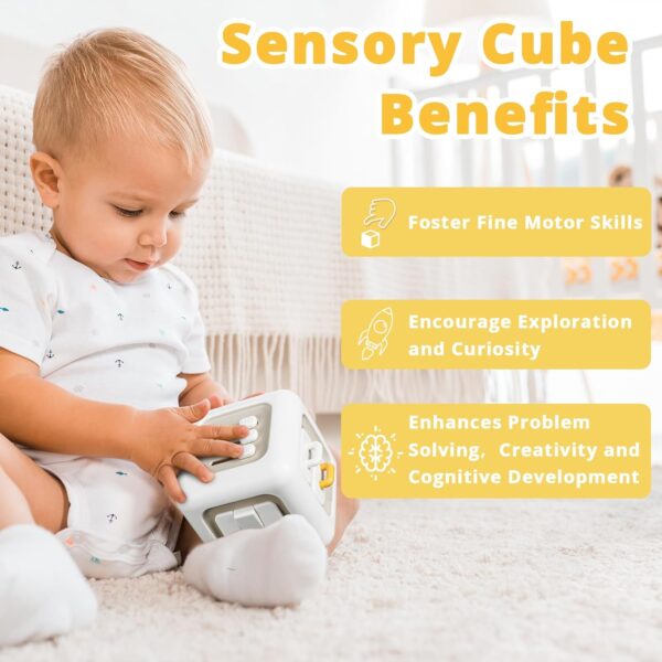 Busy Cube Toys for 1 Year Old Boy, Montessori Toys for 1+ Year Old, Travel Sensory Toys for Toddlers 1-3, Learning Fine Motor Skills| 1st Birthday Gifts Boy 12 Months + - Image 5
