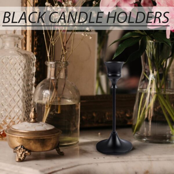 Candlestick Holders,Taper Metal Candle Holder for Candlesticks Black Candelabra Candle Holder Easter Vintage Candle Stick Candle Holder for Fireplace Party Dining Home - Image 2