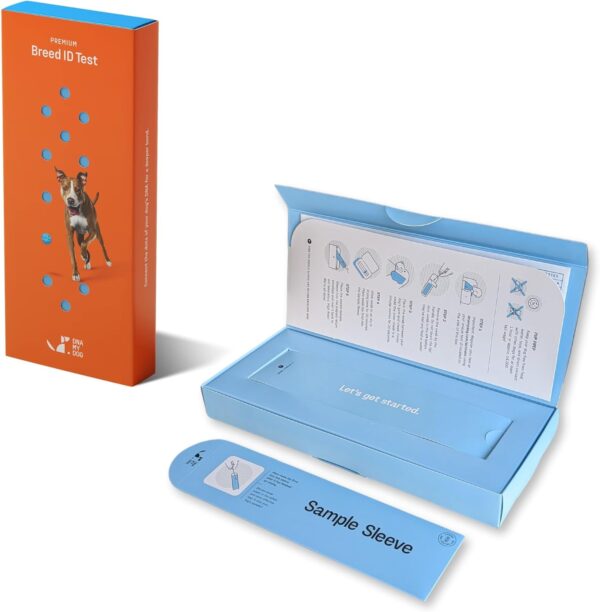 Dna My Dog Premium Test – Premium Breed ID Over 300 Breeds Plus Genetic Age Test, Wolf/Coyote DNA and Mixed Breed Identification, Non-Invasive Cheek Swab for Puppies to Adult Dogs