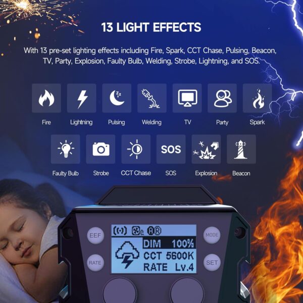 Colbor CL220R RGB Photography Lighting,220W COB Led Video Light 2700K-6500K,1.6KG Lightweight with DC/AC Power Supply,App Control for Video Studio Filmmaking - Image 5