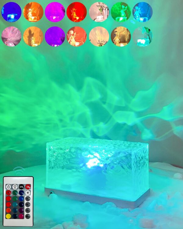 Ocean Wave Projector,16 Colors Night Light Lamp with Touch Control,Northern Lights Aurora Projector,3D Led Night Light,Light Projector for Kids Room/Bedroom/Room Decor - Image 2