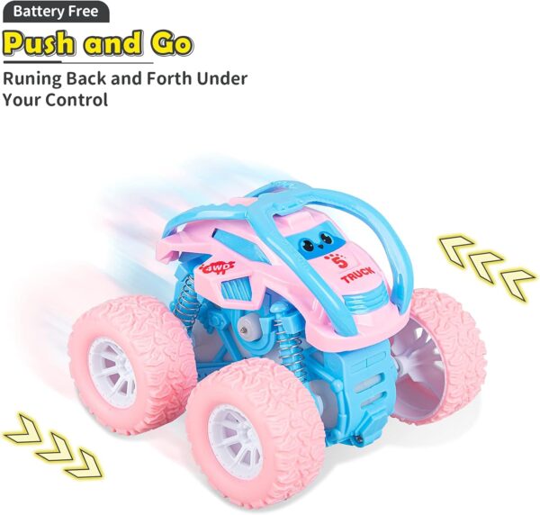 LODBY Car Toys for 2 3 4 Year Old Girls Gifts, Pull Back Cars Toys for Toddler Age 2-6, Monster Trucks for Kids Boys Toys Age 2-6 Year Old Girl Birthday Gifts - Image 3