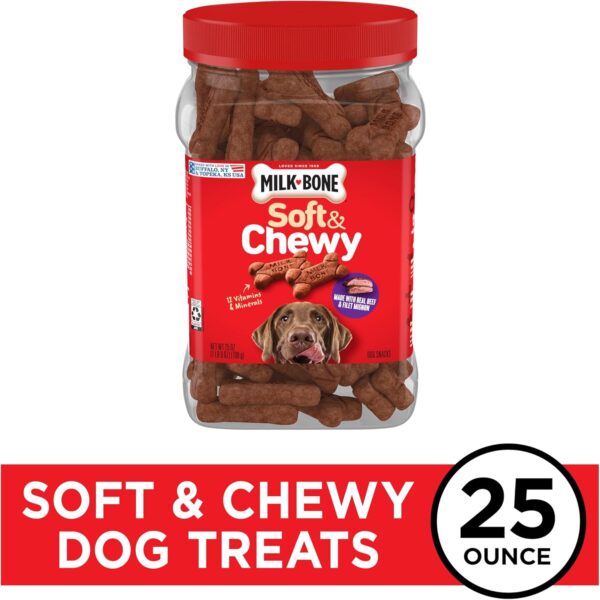 Milk-Bone Soft & Chewy Dog Treats, Beef & Filet Mignon Recipe, 25 Ounce Made with Real Chuck Roast - Image 2
