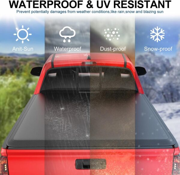Soft Tri-Fold Tonneau Cover Fits 2022-2024 Tundra with 5.5ft (66.7in) Truck Bed w/track system - Image 6