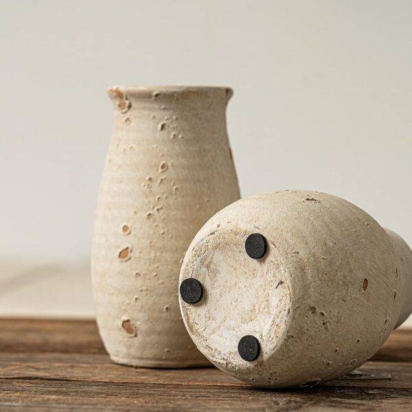 CwlwGO-Ceramic Rustic Bud Vase, Small Boho Vases Set for Country Home Decoration, Modern Farmhouse Decorations, Home Decorations for Living Room Table Decor, Mantle & Shelf Decor. - Image 3