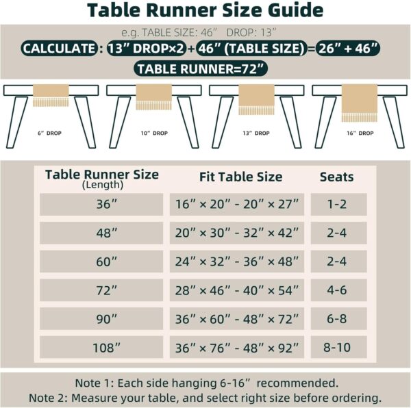 FEXIA Boho Table Runner with Tassels 108 Inches Long for Home Decor Farmhouse Table Runner Cream & Brown Rustic Macrame Table Runner for Bohemian Dining Bedroom Decor Bridal Shower (12x108 Inches) - Image 3