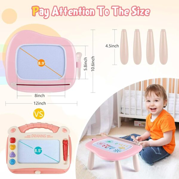 Smasiagon Magnetic Drawing Board for Kids - Toddler Toys for Age 1-2 Boys Girls - Educational Learning Toys for 1 2 3 Year Old Baby Birthday Gifts（Pink) - Image 2