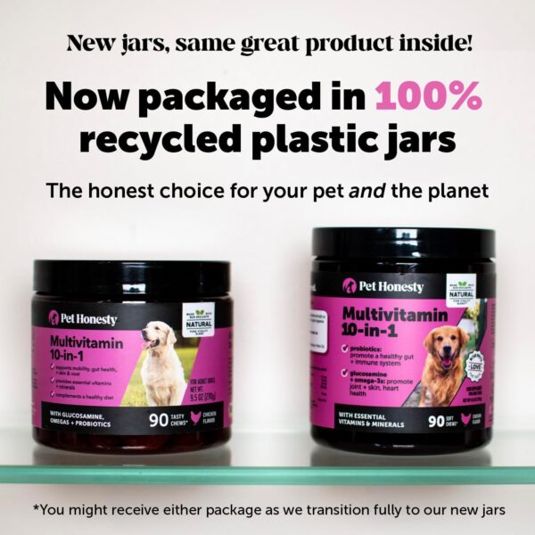 Pet Honesty Multivitamin Dog Supplement, Glucosamine chondroitin for Dogs, Probiotics, Omega Fish Oil, Dog Supplements & Vitamins, Dog Vitamins for Skin and Coat Allergies, (Peanut Butter 90 ct) - Image 3