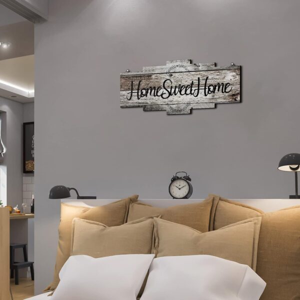 Jetec Home Sweet Home Sign, Rustic Wood , Large Farmhouse Home Plaque Wall Hanging Wooden Sign for Bedroom, Living Room, Wall, Wedding Decor (Gray) - Image 6
