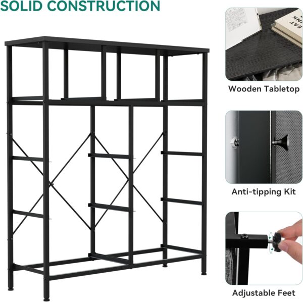 YITAHOME Dresser with 9 Drawers - Fabric Storage Tower, Tall Chest Organizer Unit for Living Room, Entryway with Sturdy Steel Frame, Wooden Top, Black Grey - Image 6
