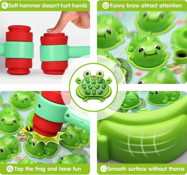 HopeRock Toys for 2 3 4 5 Year Old Boy,Toddler Toys Age 2-4, Whack A Frog Game,with 5 Modes,45 Levels,9 Music Spray and Light-up, Baby Toy Gifts for Early Learning, Birthday Gift for Toddler Boy Toys - Image 5
