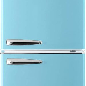 Galanz GLR74BBER12 Retro Refrigerator with Bottom Mount Freezer Frost Free, Dual Door Fridge, Adjustable Electrical Thermostat Control, 7.4 Cu Ft, Blue