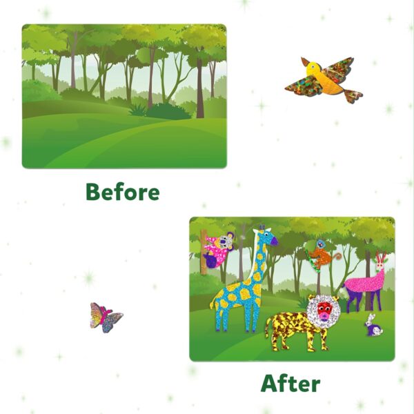 Skillmatics Art & Craft Activity - Foil Fun Animals, No Mess Art for Kids, Craft Kits & Supplies, DIY Creative Activity, Gifts for Boys & Girls Ages 4, 5, 6, 7, 8, 9, Travel Toys - Image 6