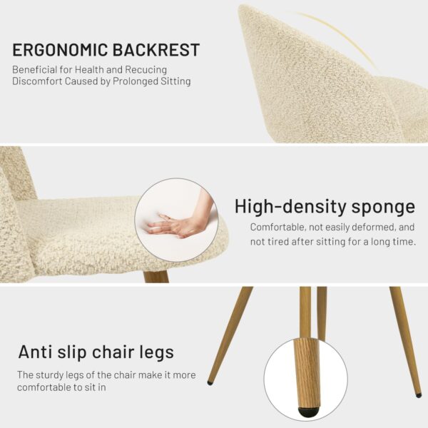 FurnitureR Upholstered Velvet Dining Chair Mid Back Armless with Wood Legs for Home Kitchen Bedroom Living Room, Set of 2, Aqua - Image 4
