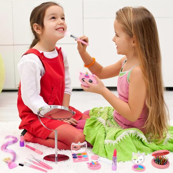 Kids Washable Makeup Girls Toys - Girls Makeup Kit for Kids Make up Set Real Makeup for Kid Little Girls Toddlers Children Princess Christmas Birthday Gifts Toys for 3 4 5 6 7 8 9 10 Year Old Girls - Image 7