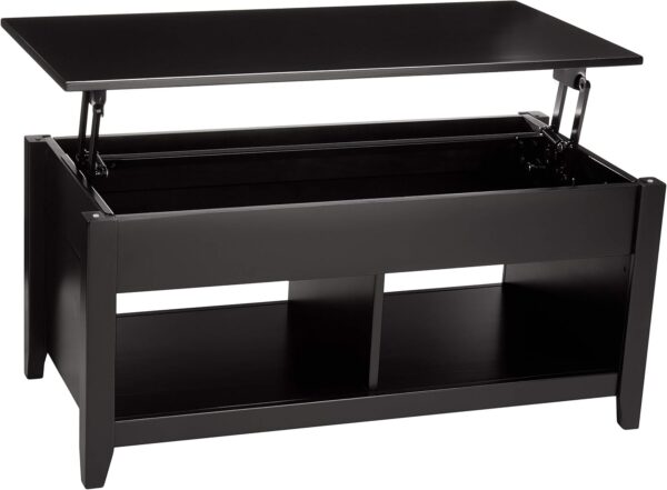 Amazon Basics Lift-Top Storage Rectangular Coffee Table, Black, 40 in x 18 in x 19 in