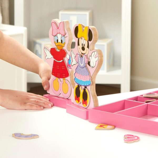 Melissa & Doug Disney Minnie Mouse and Daisy Duck Magnetic Dress-Up Wooden Doll Pretend Play Set (40+ pcs) Minnie Mouse Toys, Disney Dress Up Dolls For Preschoolers And Kids Ages 3+ - Image 6