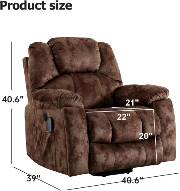 Phoenix Home Large Power Lift Recliner with Massage and Heat for Elderly, Electric Chair with USB Port, 2 Hidden Cup Holders, Brown2 - Image 2