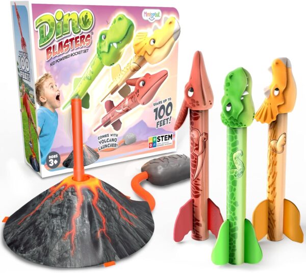 MindSprout Dino Blasters, Rocket Launcher for Kids - Launch up to 100 ft. Birthday Gift, for Boys & Girls Age 3, 4, 5, 6, 7, Years Old - Outdoor Toys, Family Fun, Dinosaur Toy, Kids Toys - Image 6
