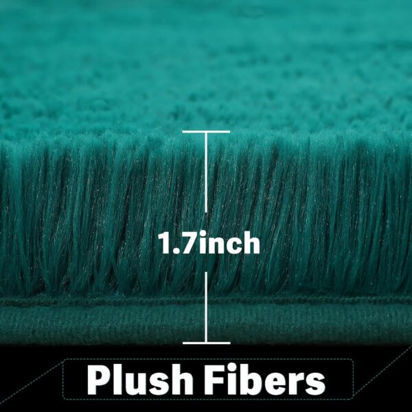 BENRON Teal Green Living Room Rug 5x8 Thickened Memory-Foam Area Rug Fluffy Bedroom Rugs for Girls Kids Room Shag Faux Fur Rug Anti-Slip Indoor Carpets Festival Home Decor - Image 5