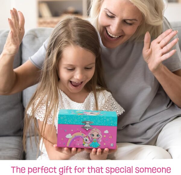 Pretty Me Unicorn Musical Jewelry Box for Kids - Unicorn Gifts for Little Girls, Toddlers, Ages 3-8, Best Young Princess Unicorn Toys Gift for 3, 4, 5, 6, 7, 8 Year Old Girl - Christmas Ideas - Music - Image 6