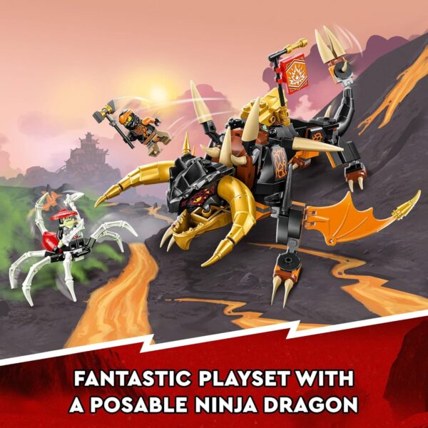 LEGO NINJAGO Cole’s Earth Dragon EVO 71782, Upgradable Action Toy Figure for Boys and Girls with Battle Scorpion Creature and 2 Minifigures, 2023 Playset - Image 3