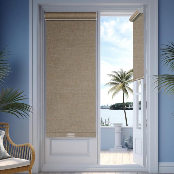 Boolegon Blackout Roller Shades for Windows Linen Fabric Cordless Roller Blinds with Cassette Valance Thermal Insulated Room Darkening Window Shades for Home Door,Light Beige,Custom Sizes - Image 6