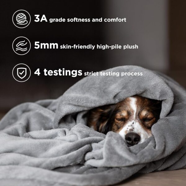 Bedsure Fleece King Size Blankets for Bed Grey - Soft Lightweight Plush Cozy Fuzzy Luxury Microfiber, 108x90 inches - Image 4