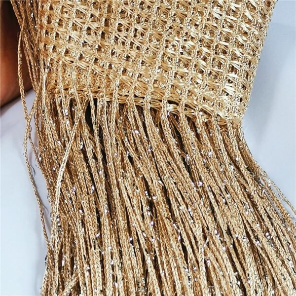 ave split Decorative Door String Curtain Wall Panel Fringe Window Room Divider Blind Divider Tassel Screen Home 100x200centimeter (Champagne18) - Image 2