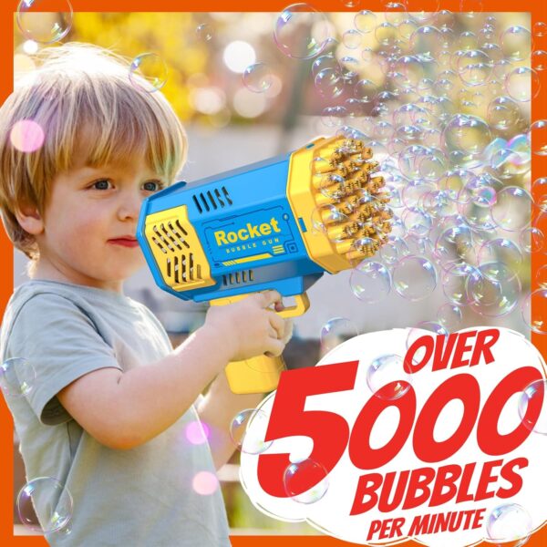 Toys for Boys Girls Ages 3-8: 2 Pack Bubbles Machine with Bubble Solution, Outdoor Toys for Kids Age 4-8, Gifts for 3 4 5 6 7 8 Years Old Boy Girl Kid Toddlers Outside Birthday Party Wedding - Image 3