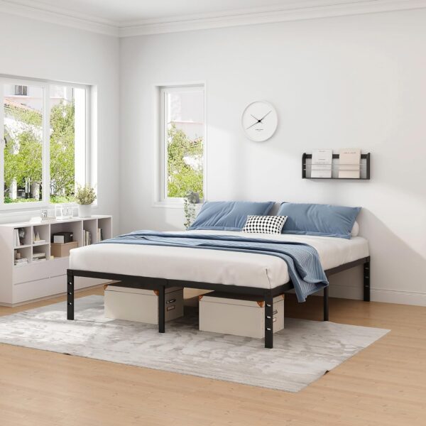 Metal Bed Frame-Simple and Atmospheric Metal Platform Bed Frame, Storage Space Under The Bed Heavy Duty Frame Bed, Sturdy King Size Bed Frame, Suitable for Bedroom, King - Image 2