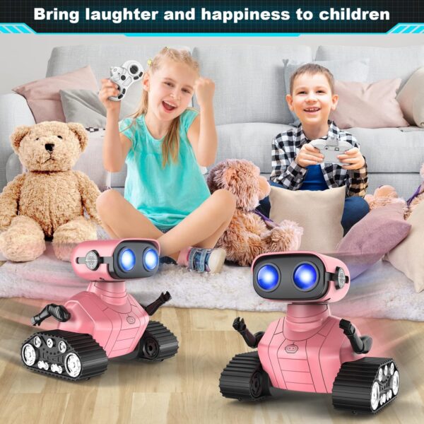 Hamourd Robot Toys for Girls, Rechargeable Remote Control Robots, Toy Robot with Auto-Demonstration, Flexible Head & Arms, Dance Moves, Music, and Shining LED Eyes, Girls Toys Age 6-8 2-7 - Image 5