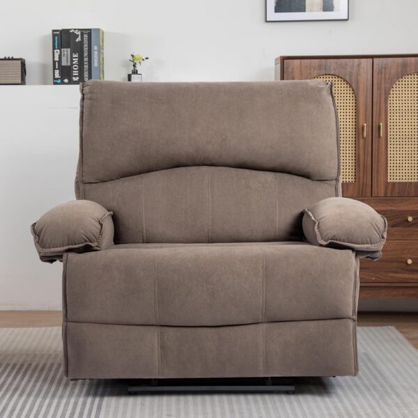 Oversized Recliner Extra Wide Chair with Massage and Heat, Soft Fabric Overstuffed Chair for Living Room, Soft Padded Oversized Chairs Up to 350 LBS (Black) - Image 6