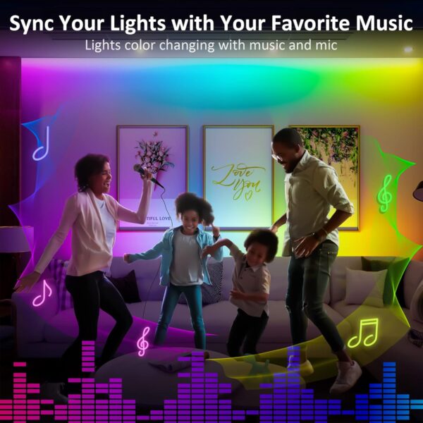 6 Pcs RGB Under Cabinet Lights Kit, Smart App and Remote Control Under Cabinet Lighting, Dimmible Under Counter Lights for Kitchen, Plug in LED Lights for Cabinet, Counter, Workbench, Desk - Image 5