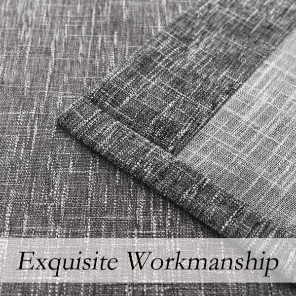 Ombre Window Door Curtain 100" Extra Wide Linen Ombre Gradient Print on Rayon Blend Fabric Treatment for Sliding Patio Door with 14 Grommets, Cream White to Light Gray, 100" x 84", 1 Panel - Image 4