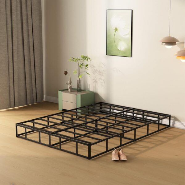 King Size Box Spring, 7 Inch Heavy Duty Bed Base with Fabric Cover, No Noise Mattress Foundation for Bed, Easy Assembly, Black - Image 7