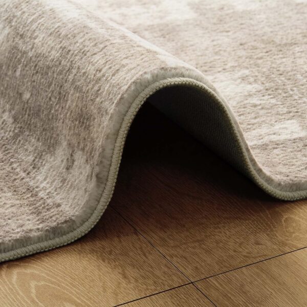 Area Rug Living Room Rugs: 5x7 Indoor Soft Small Low Pile Carpet Abstract Decor Large Washable for Bedroom Dining Room Under Kitchen Table Home Office - Beige/Ivory - Image 4