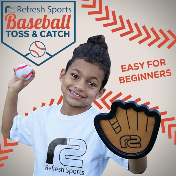 Toss and Catch Ball Set: Beginner Sticky Balls & Kids Baseball Training Glove Toy Paddle - Fun Baseball Games for Kids - Gifts for Boys & Girls - Velkro Ball and Catch Game - Outdoor Toy for Kids - Image 2