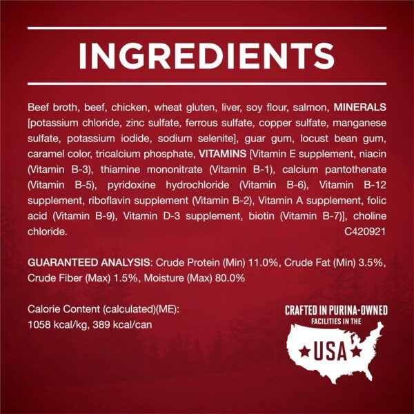 Purina ONE High Protein Wet Dog Food True Instinct Tender Cuts in Dog Food Gravy With Real Beef and Wild-Caught Salmon - (Pack of 12) 13 oz. Cans - Image 6
