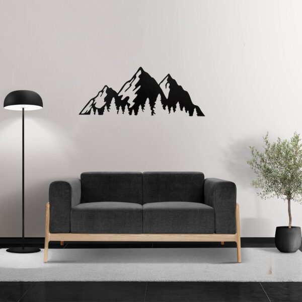 METALPLEX Timberline Mountains Metal Wall Art - Durable And Rust-free Indoor & Outdoor Aluminum Composite Wall Decor - Home Decor Wall Art For Living Room And Bedroom Decorations - White (60"x16") - Image 2