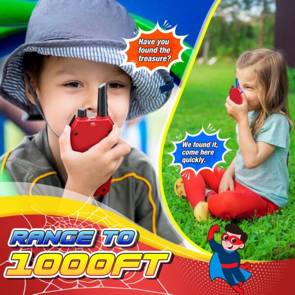 Spider Walkie Talkies for Kids: Toys Gifts for 3 4 5 6 7 8 9 Year Old Boys Girls Ages 5-7 Kids Walkie Talkies Outdoor Hiking 2 Way Radio Toy for 3-12 Year Old Boy Girl Halloween Birthday Gift Age 3-6 - Image 2