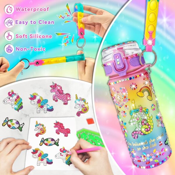 EDsportshouse Decorate Your Own Water Bottle Kits for Girls Age 4-6-8-10,Unicorn Painting Crafts,Fun Arts and Crafts Gifts Toys for Girls Birthday Christmas(Unicorn) - Image 3