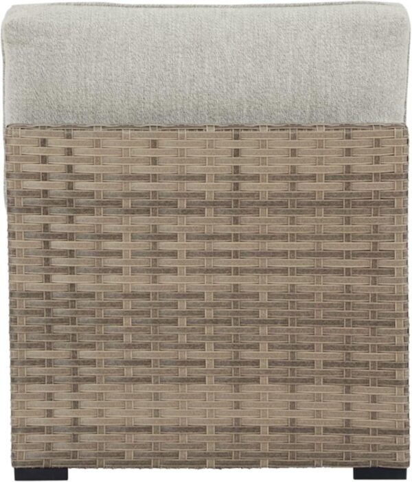 Signature Design Ashley Outdoor Calworth Resin Wicker Patio Armless Chair, 2 Count, Beige - Image 5