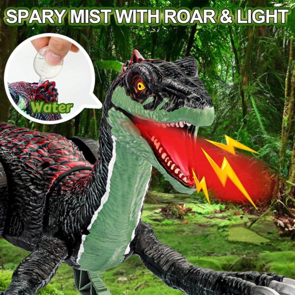 Remote Control Dinosaur Toys for Kids-Jurassic Therizinosaurus Toys 3-5, Walking Dinosaur Toys for Boys 4-7, RC Robot Dinosaur Toy with Mist Spray/Light, Christmas Stocking Stuffers for Kids - Image 2