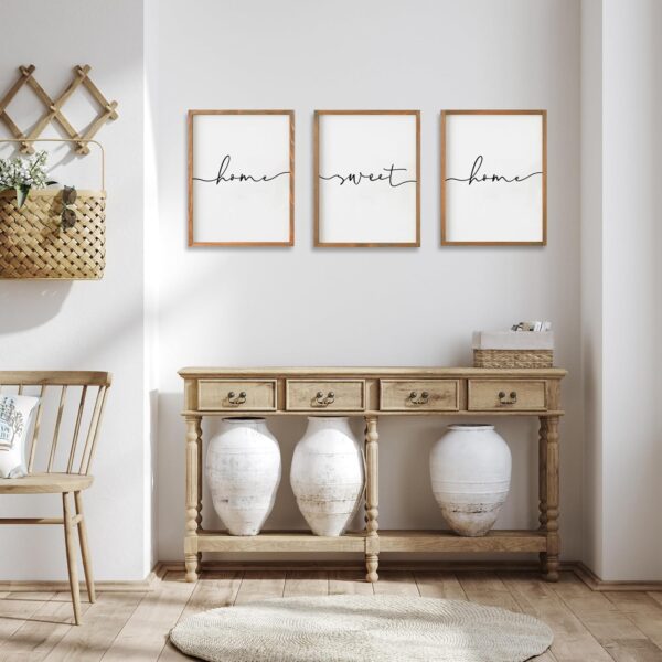 Heiple Set of 3 Framed Farmhouse Home Sweet Home Sign 11"x14" Above Bed Wall Decor for Bedroom Decor and Living Room Wall Art Wood Signs (Brown, 11''x14) - Image 9