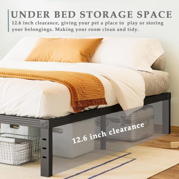Bed-Frame-Queen, 14 Inch Metal Platform Bed-Frame No Box Spring Needed, Heavy Duty, Easy Assembly, Noise Free, Black - Image 4