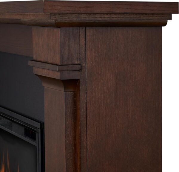 Real Flame Callaway 63" Grand Electric Fireplace with Mantel in Chestnut Oak, Free-Standing Oversized Indoor Electric Fireplace with Mantel, Adjustable Thermostat, Automatic Safety Shut-Off. - Image 6